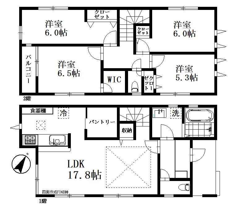 川口市赤井　新築一戸建て　6号棟