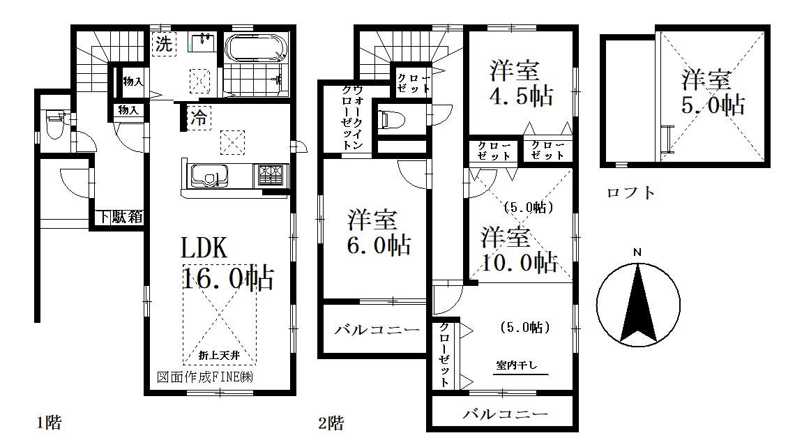 川口市大字里　新築一戸建て　２号棟