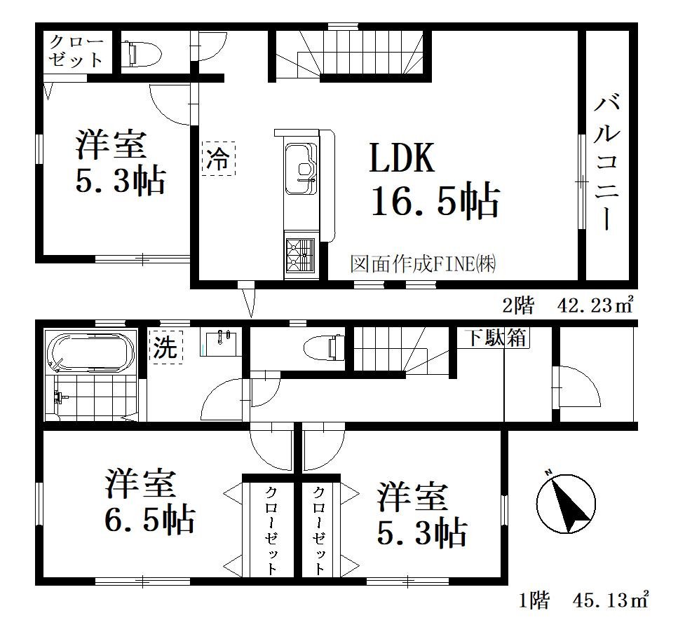 川口市里　新築一戸建て　２号棟