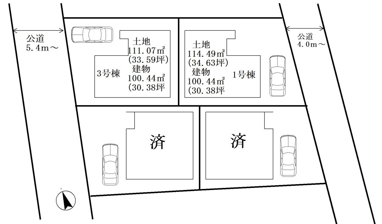 さいたま市中央区八王子　新築一戸建て　区画図