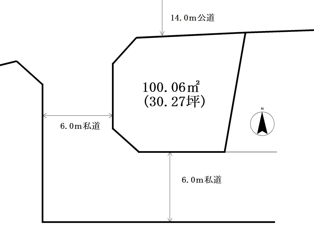 川口市上青木西４丁目　建築条件なし売地　区画図