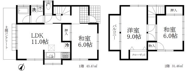 越谷間取り図